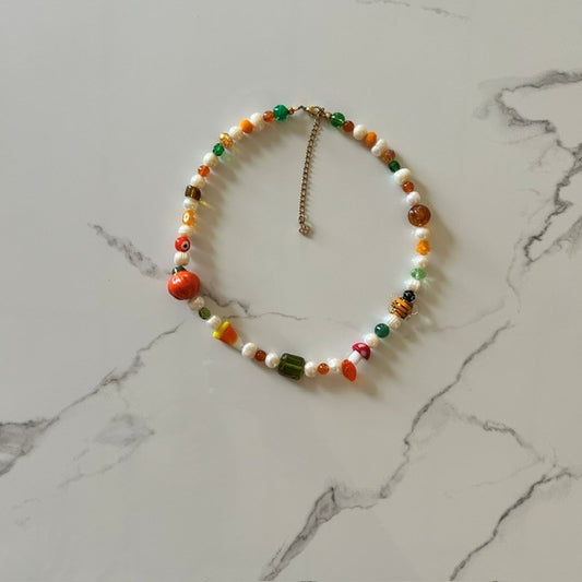 the bee’s knees • half beaded half pearl necklace