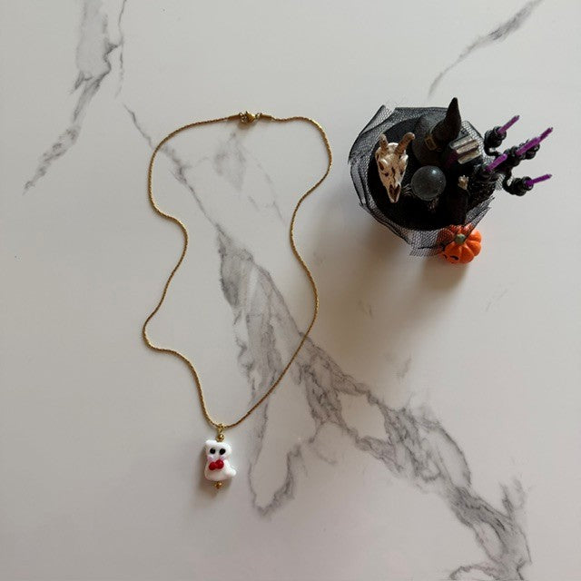 bow tie ghost · gold plated snake chain