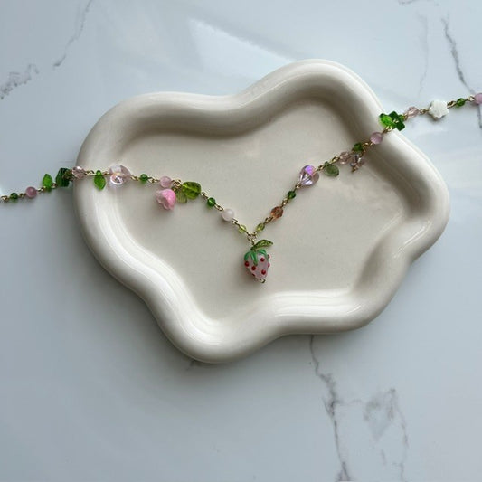 rosé afternoon necklace • cottagecore fairycore jewelry
