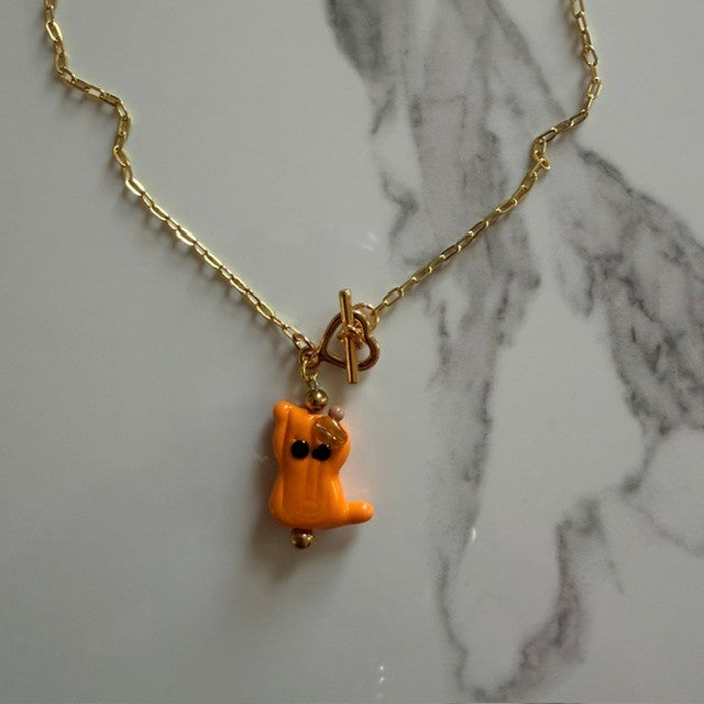 pumpkin ghost • dainty pvd paperclip chain