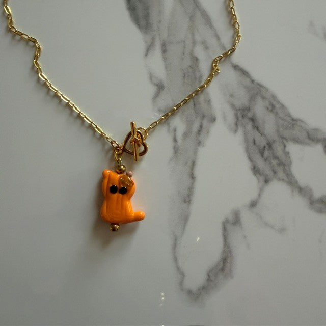pumpkin ghost • dainty pvd paperclip chain