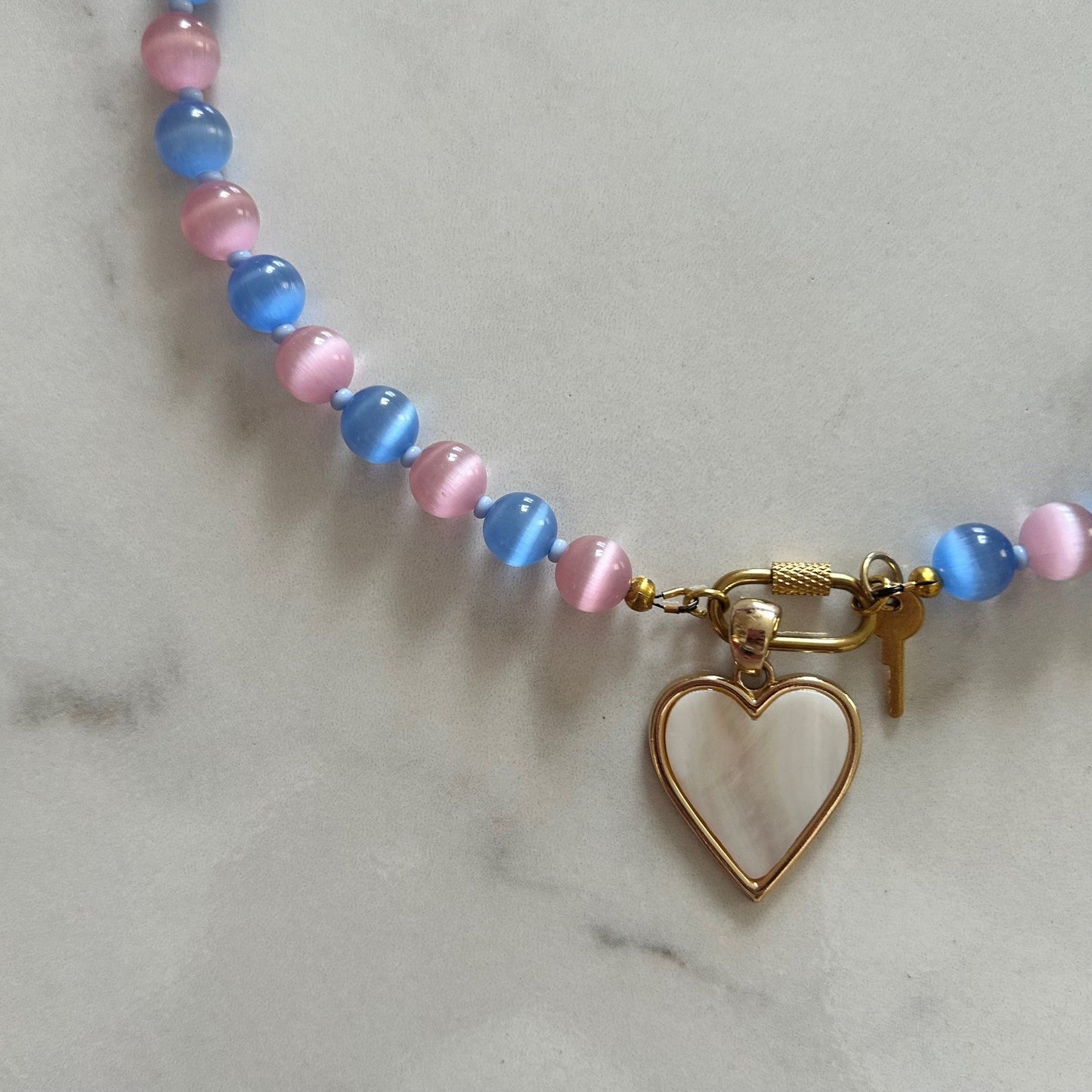 sonnet • pastel cat’s eye beaded necklace