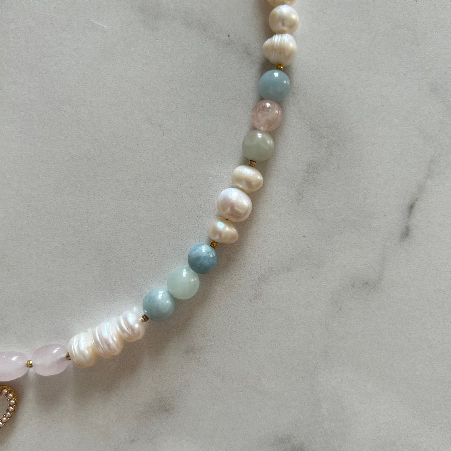 amphitrite • half pearl half crystal necklace