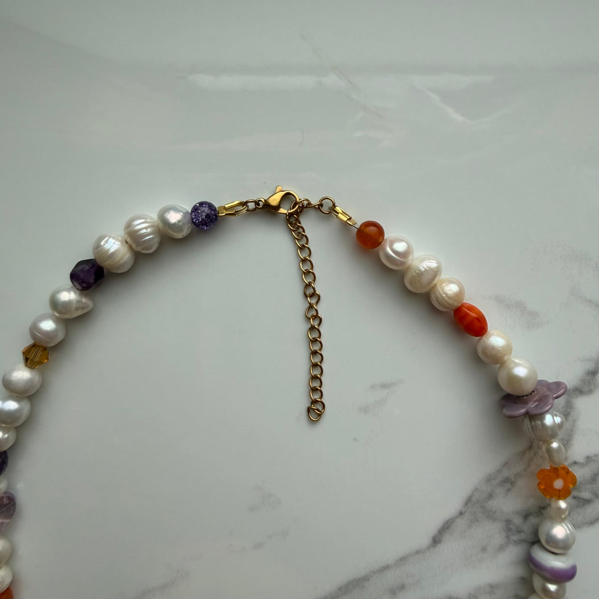 a little witchy • half beaded half pearl necklace