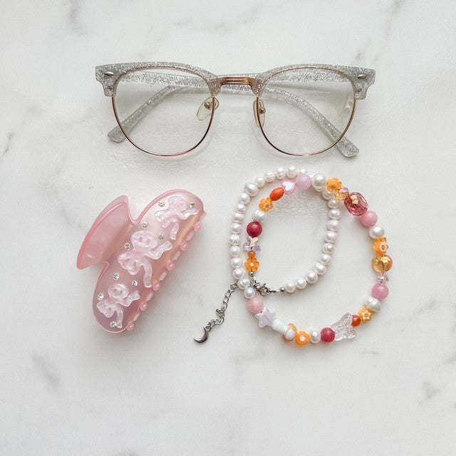 a friend of mildred's • half beaded half pearl necklace