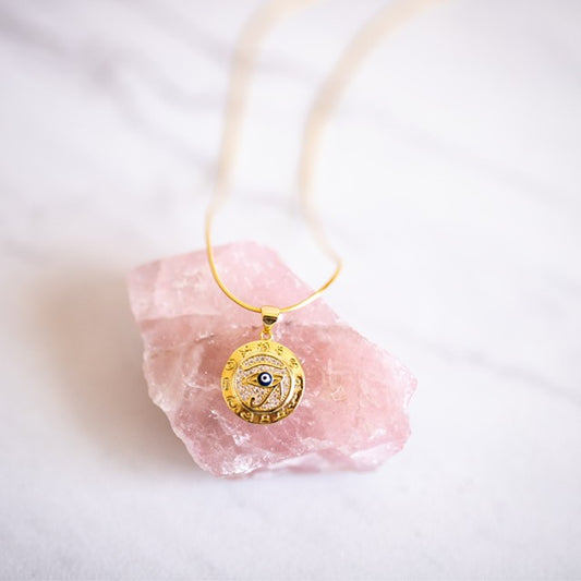 avery • eye of horus dainty gold plated necklace