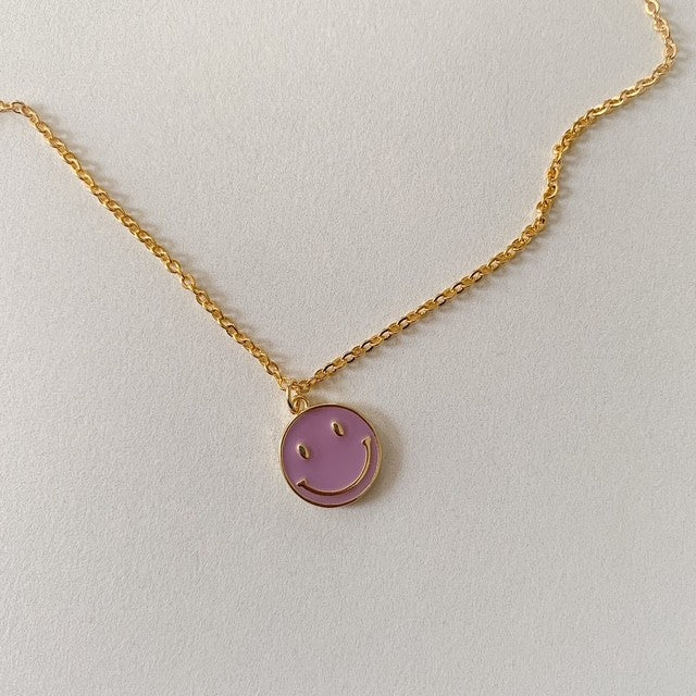 evelyn • smiley dainty gold filled necklace
