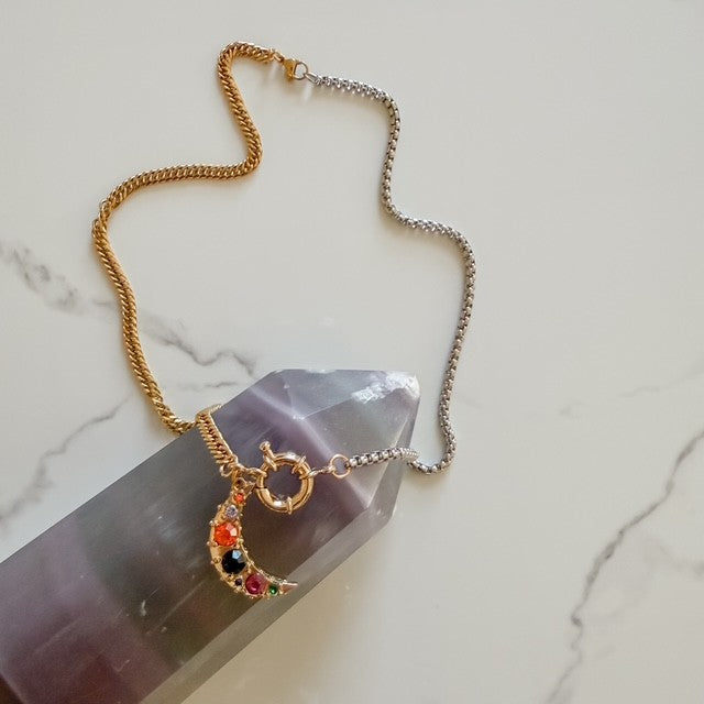 both sides now • two-tone chain necklace