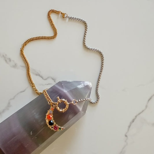 both sides now • two-tone chain necklace