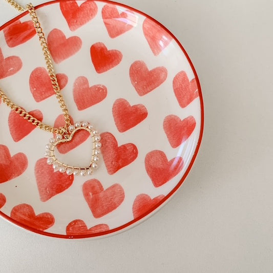 isabella • pearl heart gold filled necklace