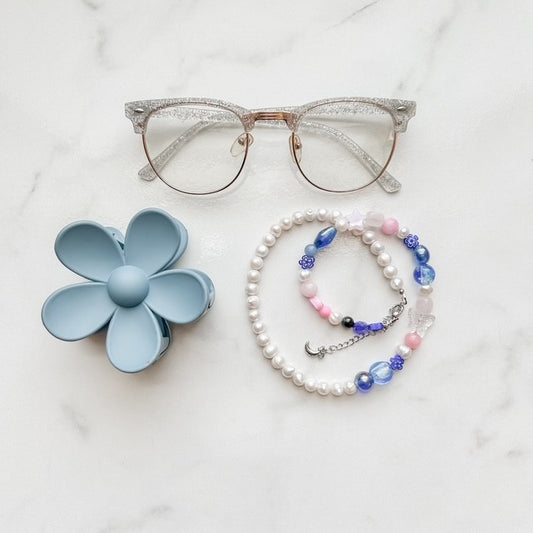 elliot • half beaded half pearl necklace