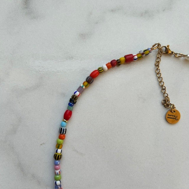 summer • half pearl half beaded necklace