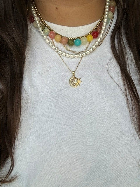 celestial sunshine • dainty satellite gold filled necklace