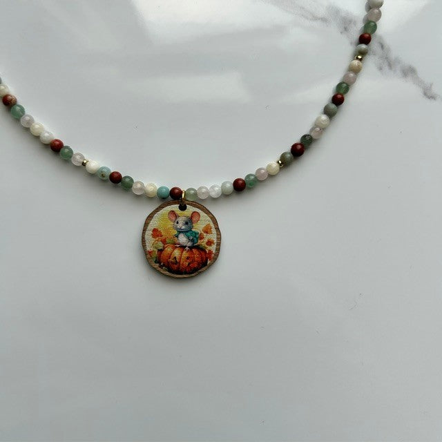the tiny tenant • agate beaded necklace