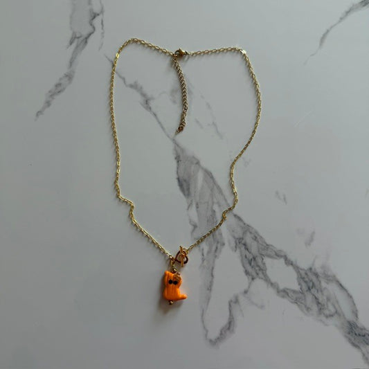 pumpkin ghost • dainty pvd paperclip chain