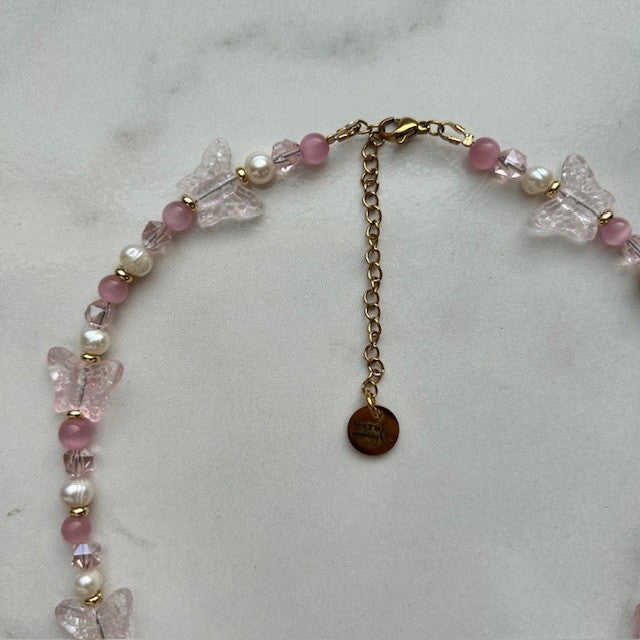 remington • half beaded half pearl necklace