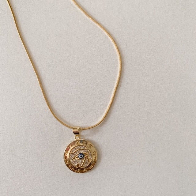 avery • eye of horus dainty gold plated necklace