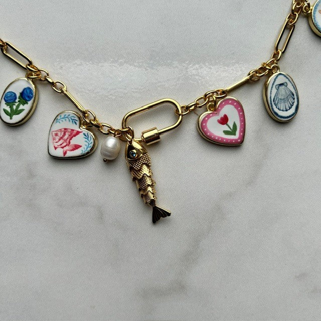 alex • 14k gold plated chain • charm necklace
