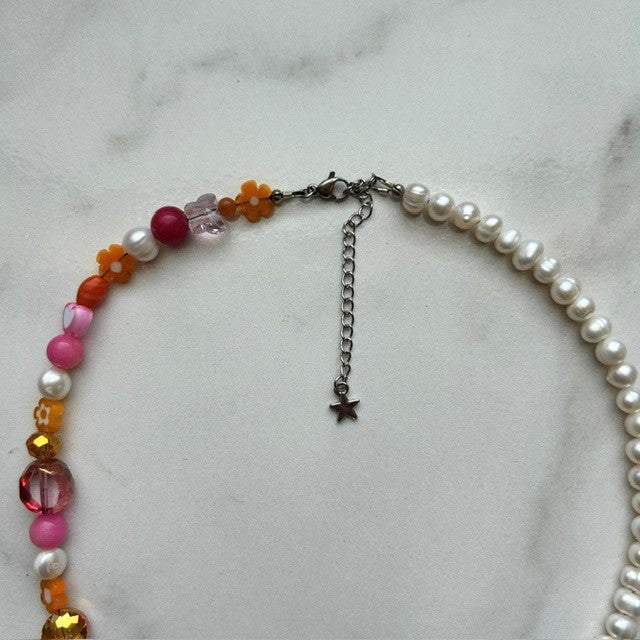 a friend of mildred's • half beaded half pearl necklace