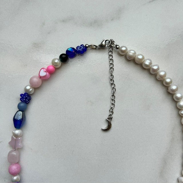 elliot • half beaded half pearl necklace