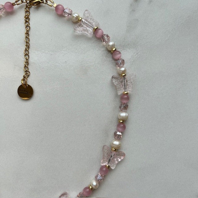 remington • half beaded half pearl necklace