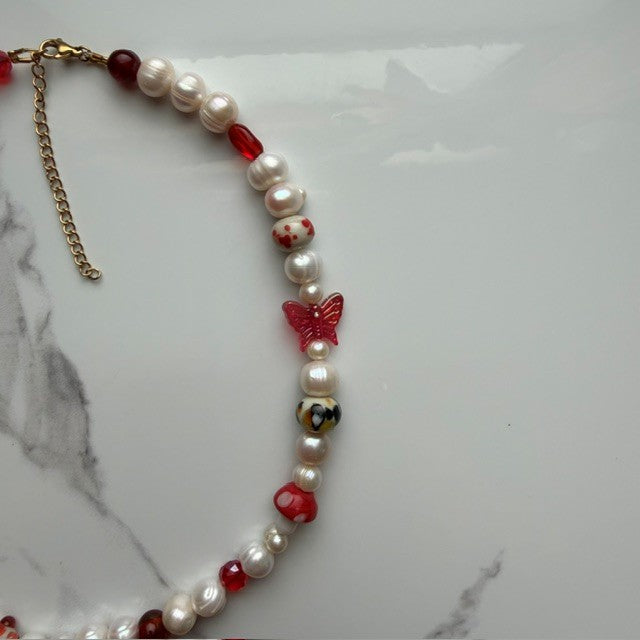 do you like scary movies• half beaded half pearl necklace