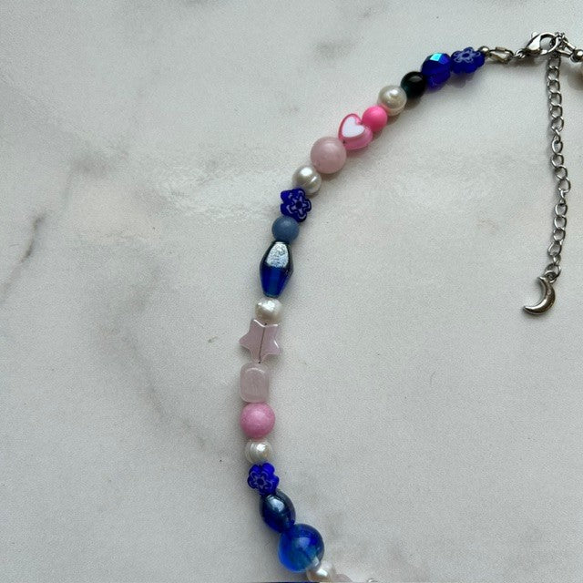 elliot • half beaded half pearl necklace