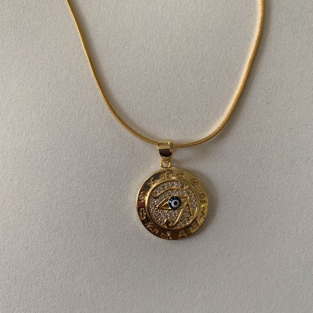 avery • eye of horus dainty gold plated necklace