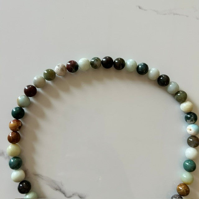 virgo • jasper & amazonite beaded necklace