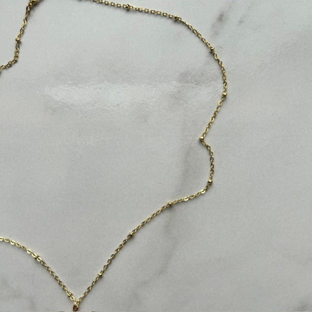 saltwater shuffle • dainty satellite gold plated necklace