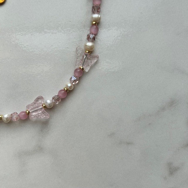 remington • half beaded half pearl necklace