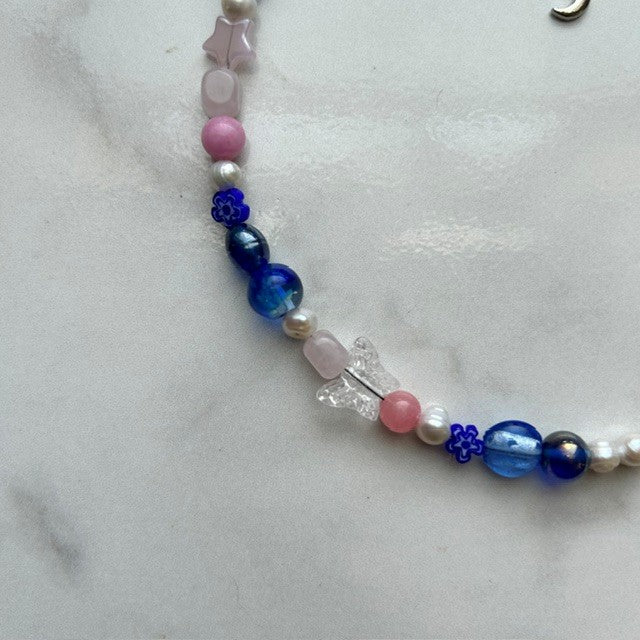 elliot • half beaded half pearl necklace