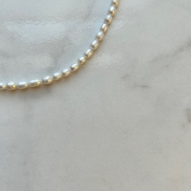 summer • half pearl half beaded necklace
