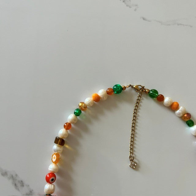 the bee’s knees • half beaded half pearl necklace