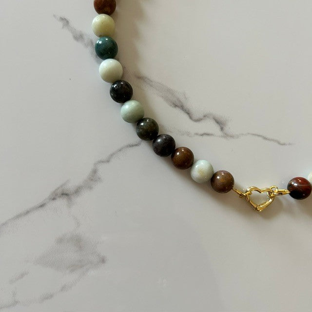 virgo • jasper & amazonite beaded necklace