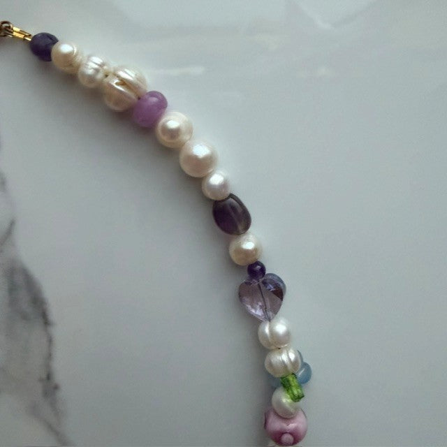 forager • half beaded half pearl necklace