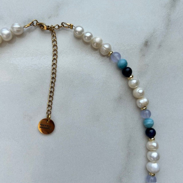 galaxy • half crystal half beaded necklace