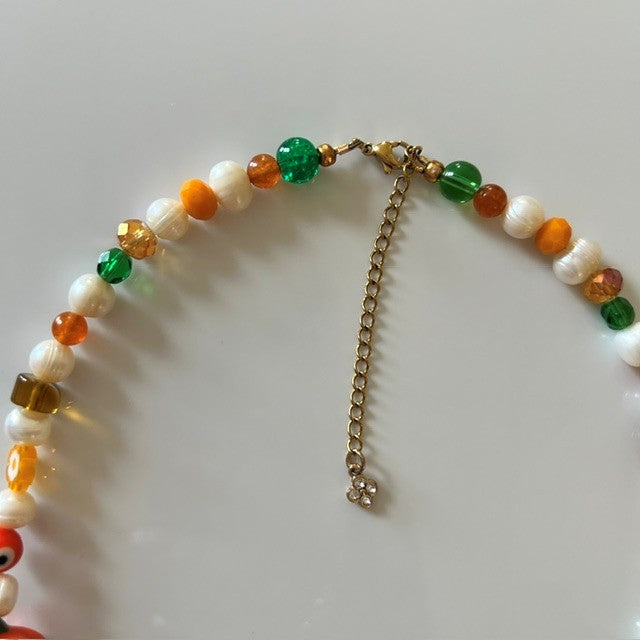 the bee’s knees • half beaded half pearl necklace