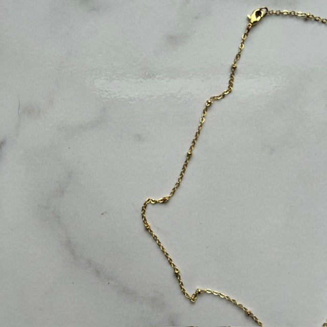 saltwater shuffle • dainty satellite gold plated necklace