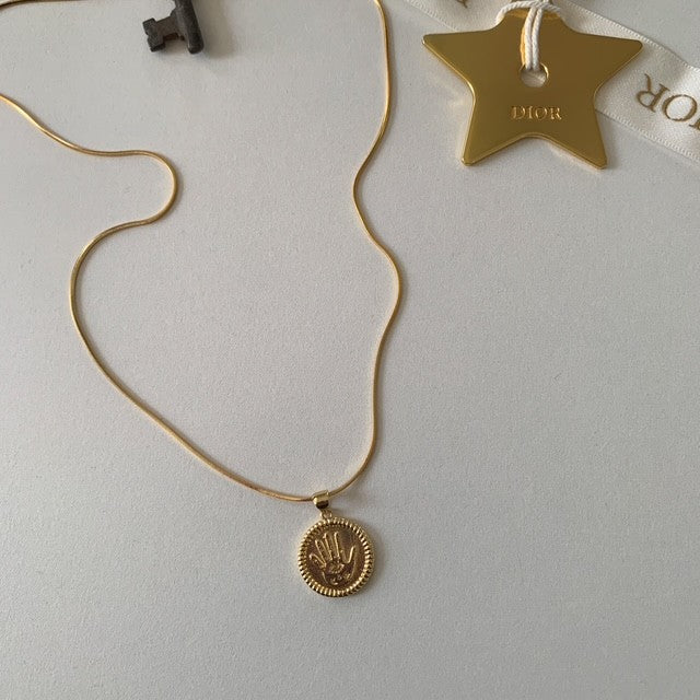 harper  • hamsa coin dainty gold plated necklace