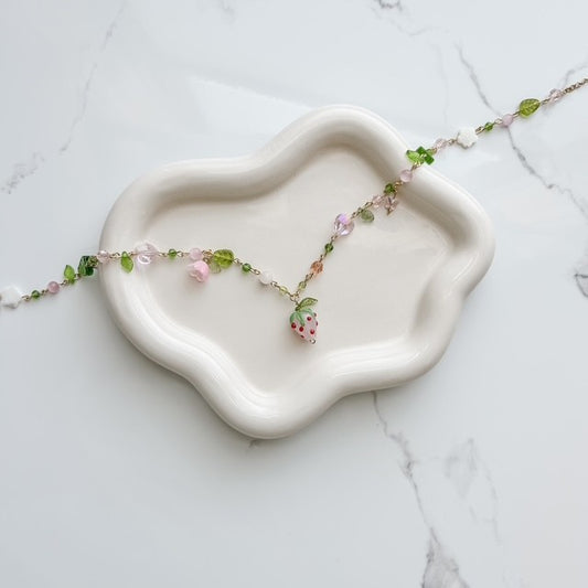 rosé afternoon necklace • cottagecore fairycore jewelry