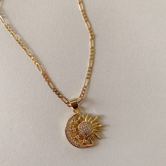 celestial sunshine • dainty satellite gold filled necklace