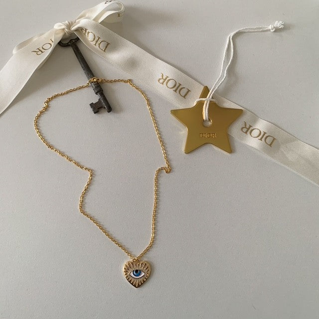 zoey • evil eye heart dainty gold filled necklace