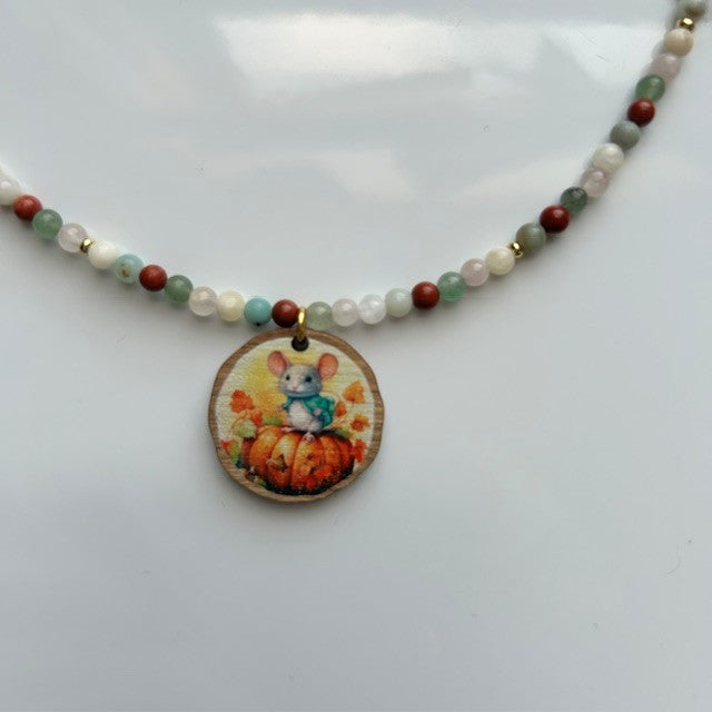 the tiny tenant • agate beaded necklace