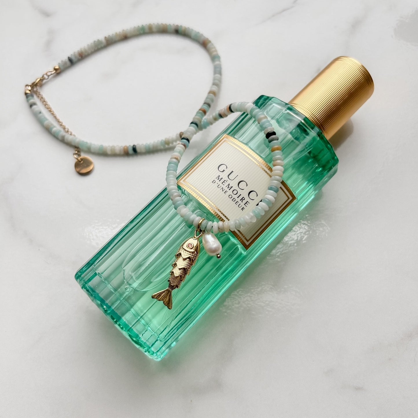 swim shady • amazonite beaded necklace