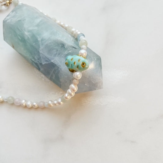 mermaid's treasure • half gemstones half pearl