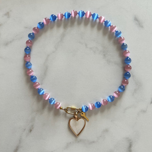 sonnet • pastel cat’s eye beaded necklace