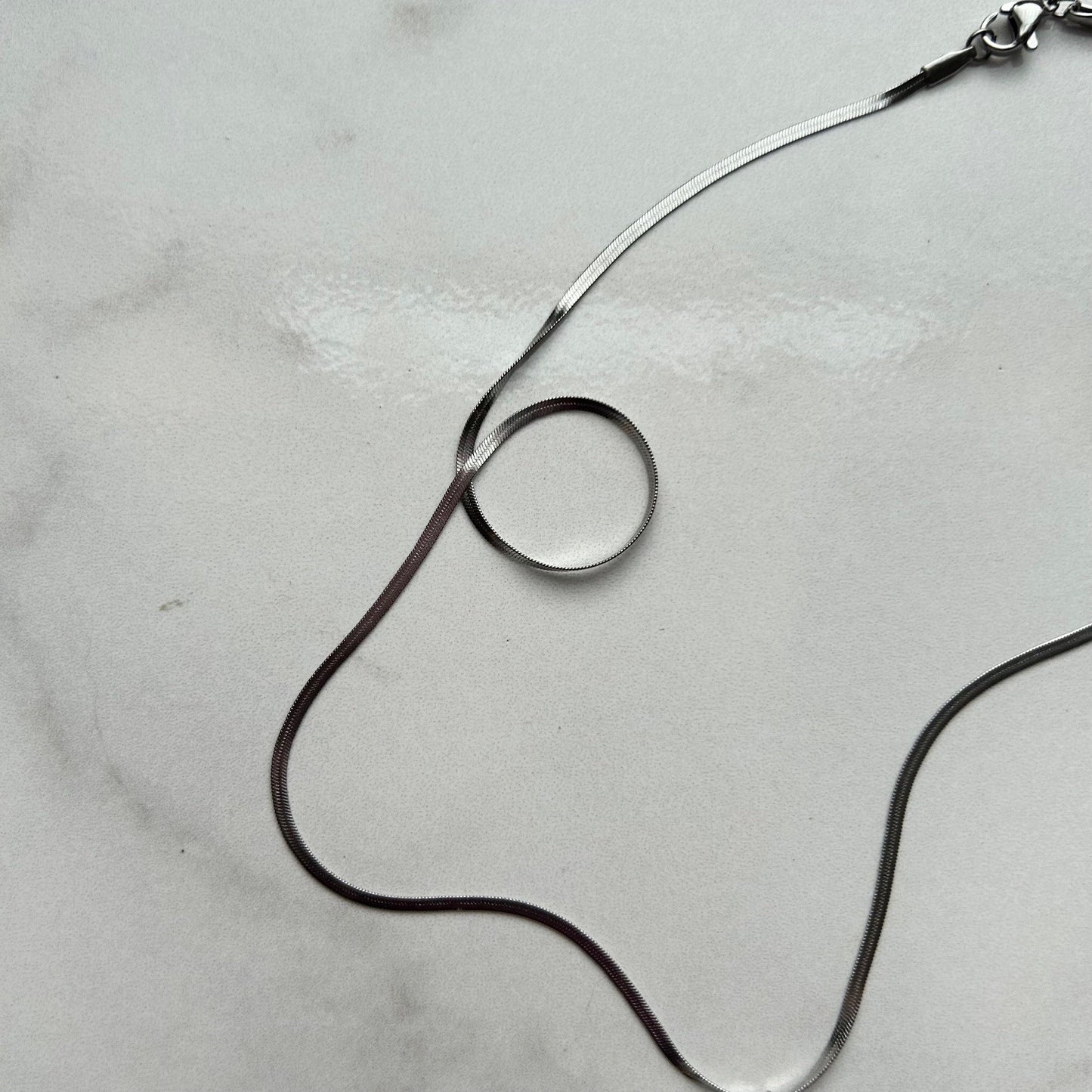 shelly baby • 18" stainless steel necklace