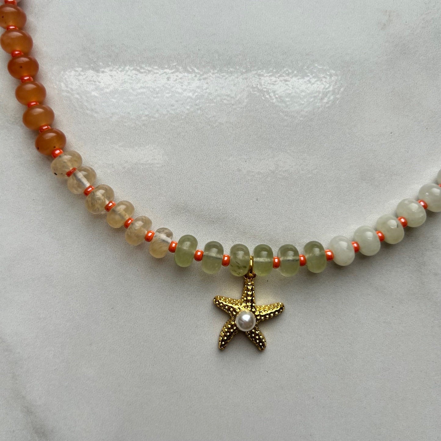 sunset • beaded necklace
