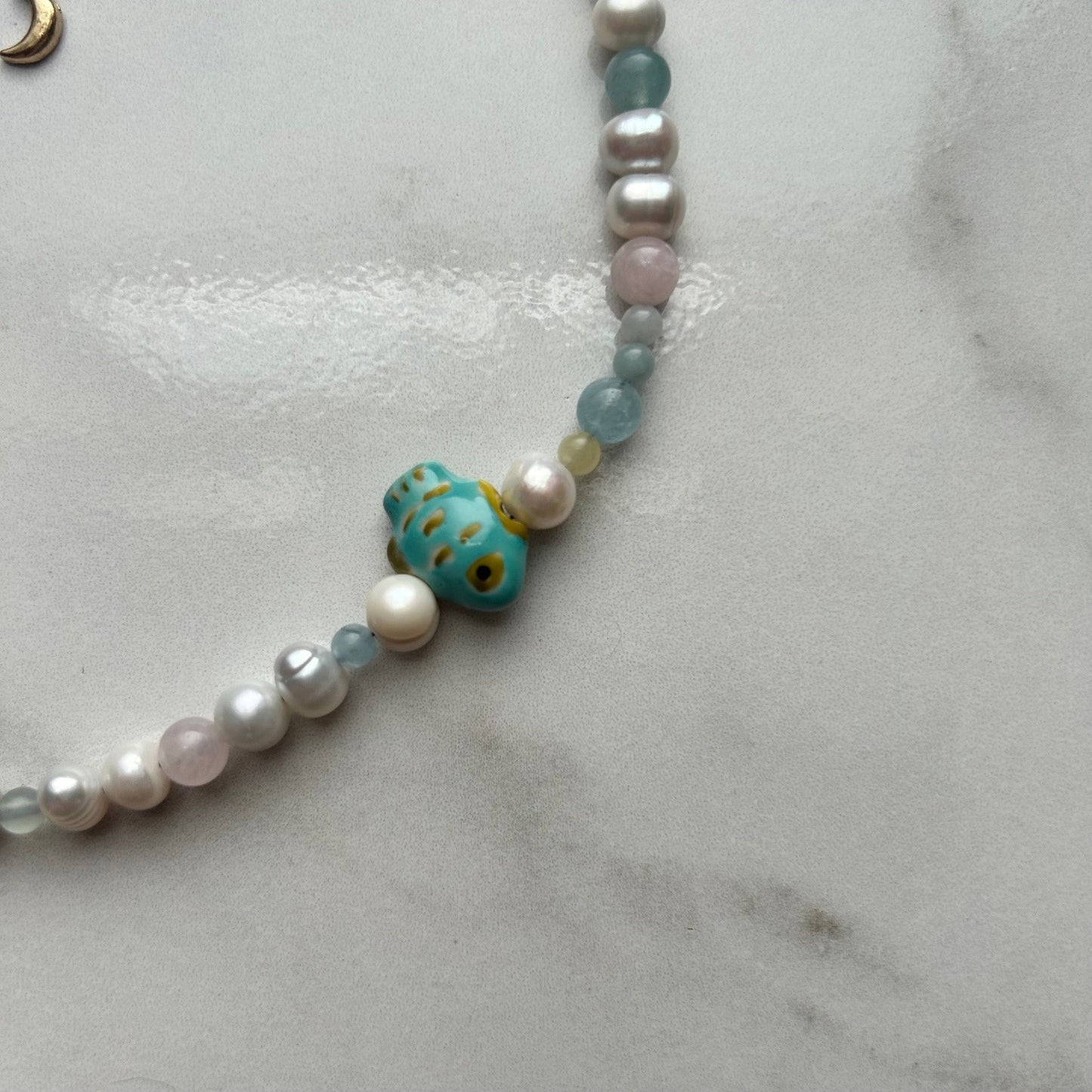 mermaid's treasure • half gemstones half pearl